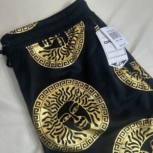 NWT Drill Clothing Company Black & Gold Medusa Drawstring Men's Shorts XL $52